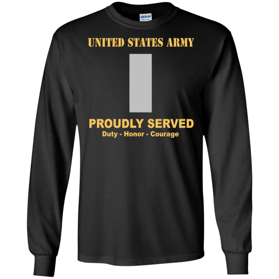 US Army O-2 First Lieutenant O2 1LT Commissioned Officer Ranks Men Front Shirt US Army Rank-TShirt-Army-Veterans Nation