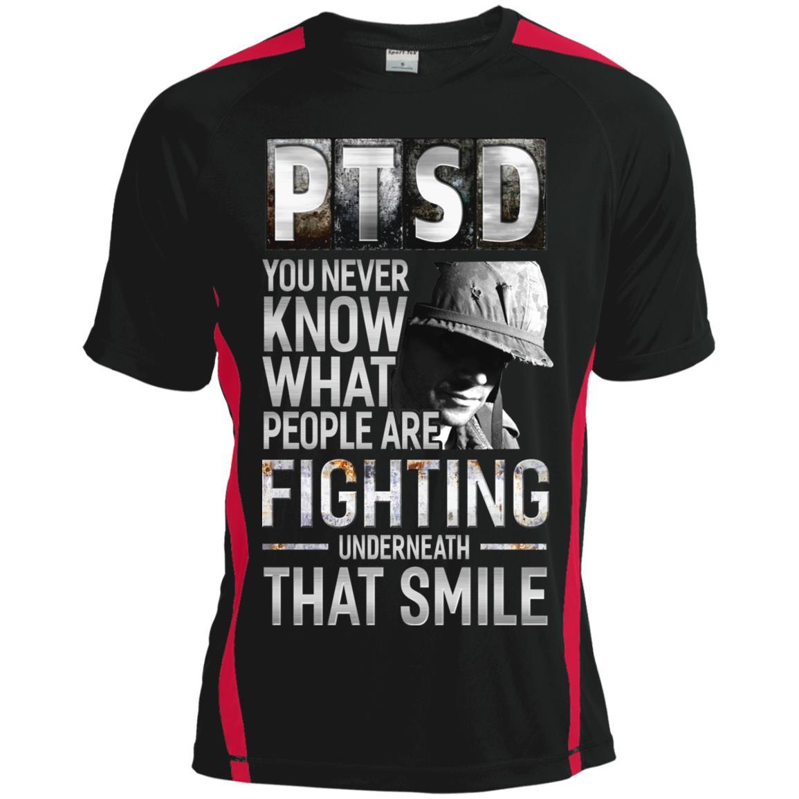 Military T-Shirt "Veteran - NinjaTom PTSD Proudly Served On" Front For Men-TShirt-General-Veterans Nation