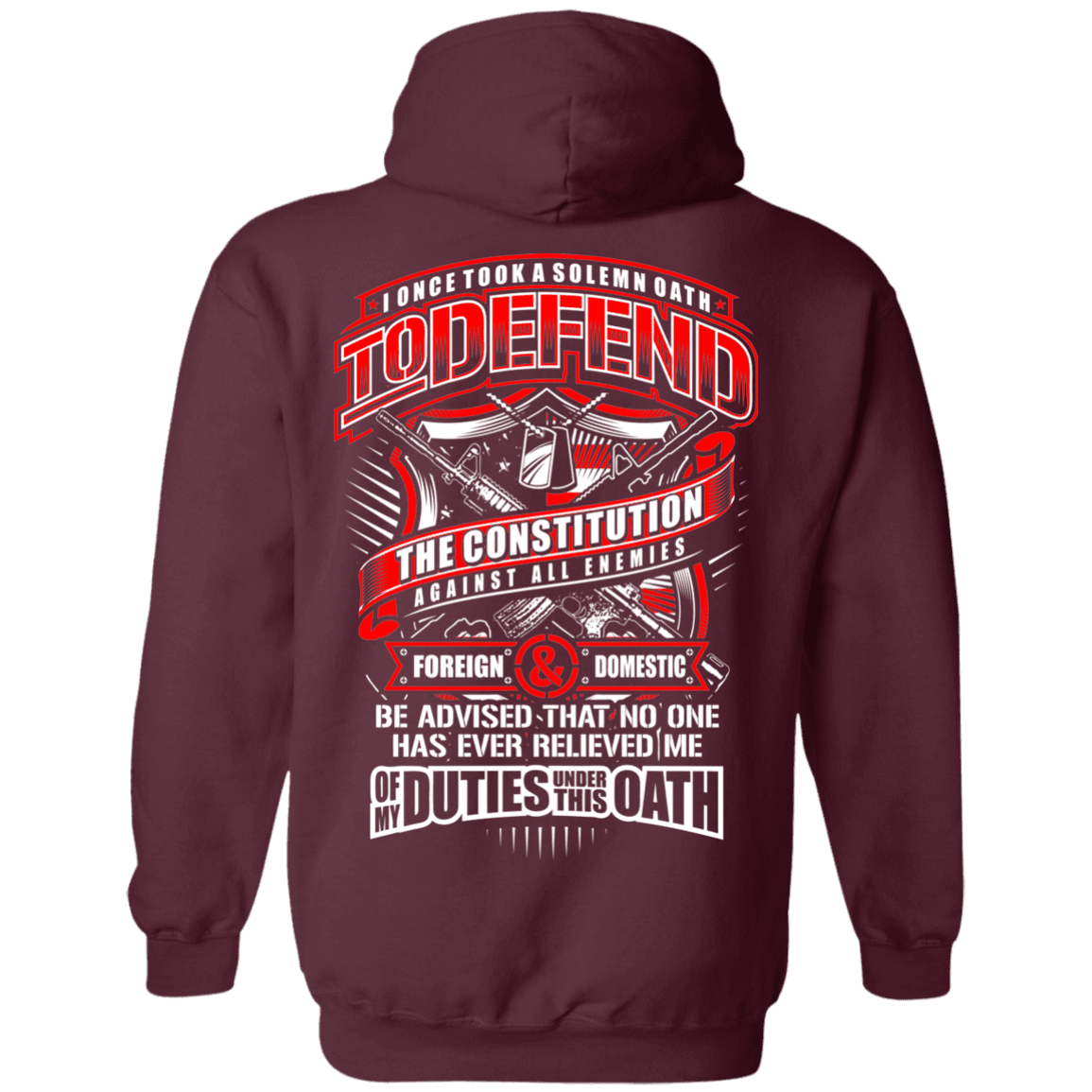 Military T-Shirt "My Oath To Defend The Constitution Veteran" Men Back-TShirt-General-Veterans Nation