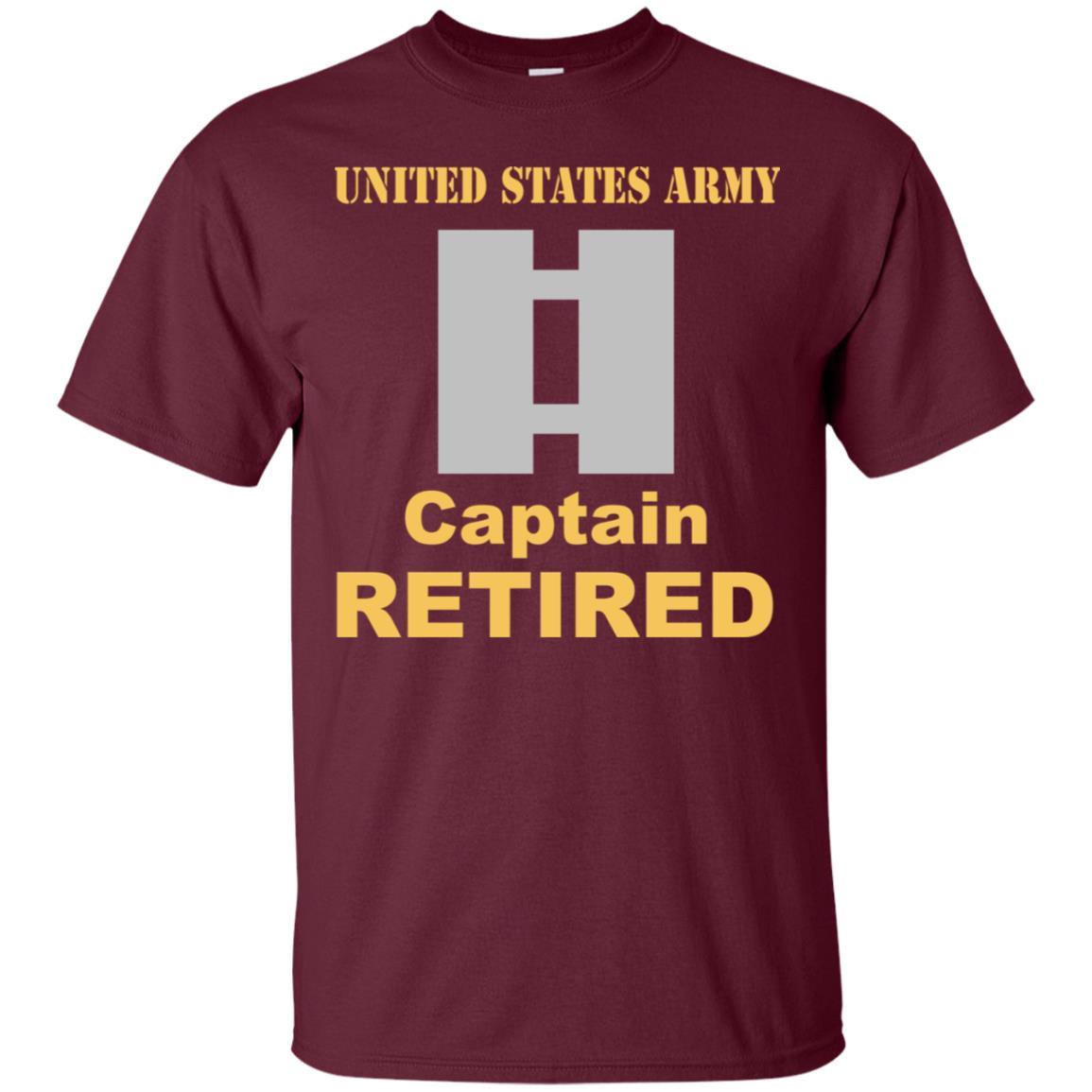 US Army O-3 Captain O3 CPT Commissioned Officer Retired Men T Shirt On Front-TShirt-Army-Veterans Nation