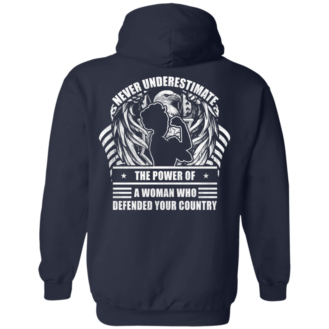 Military T-Shirt "Never Underestimate A Woman Who Defended Your Country Women Back"-TShirt-General-Veterans Nation