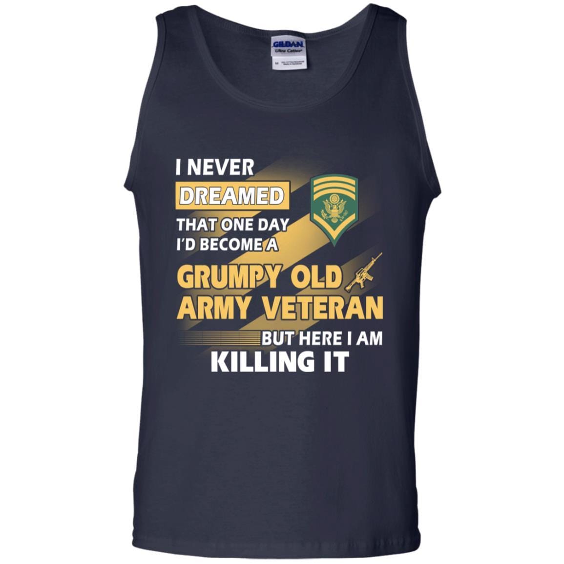 US Army T-Shirt "Grumpy Old Veteran" E-8 SPC(SP8) On Front-TShirt-Army-Veterans Nation