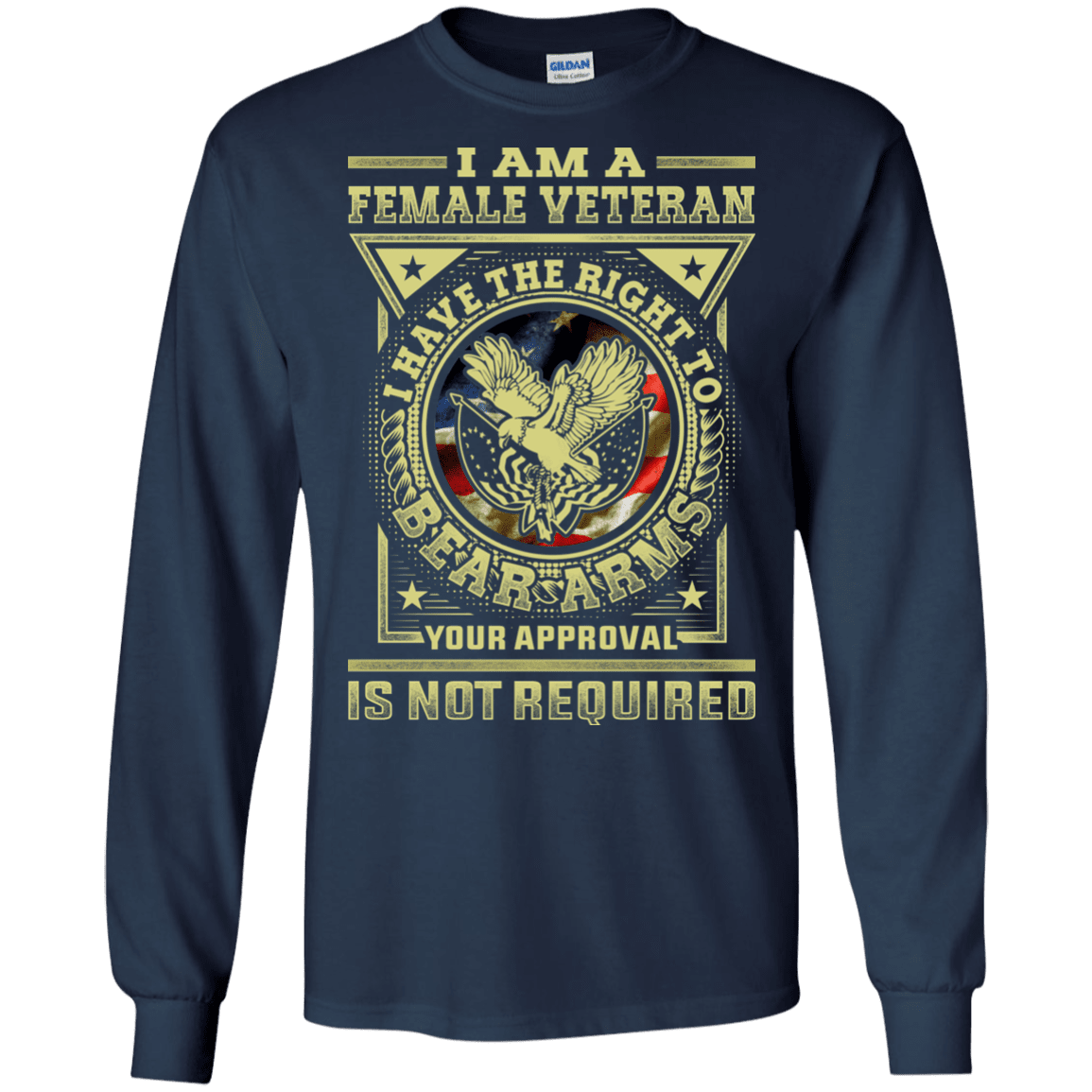 Military T-Shirt "Female Veteran Have the Right To Bear Arms" Front-TShirt-General-Veterans Nation