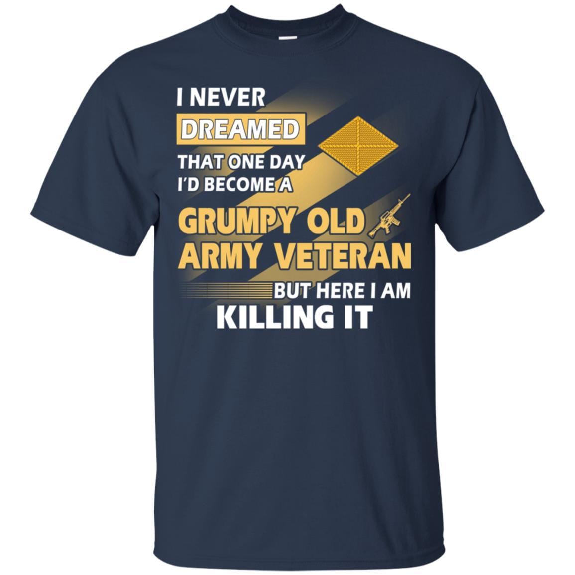 US Army T-Shirt "Finance Corps Grumpy Old Veteran" On Front-TShirt-Army-Veterans Nation