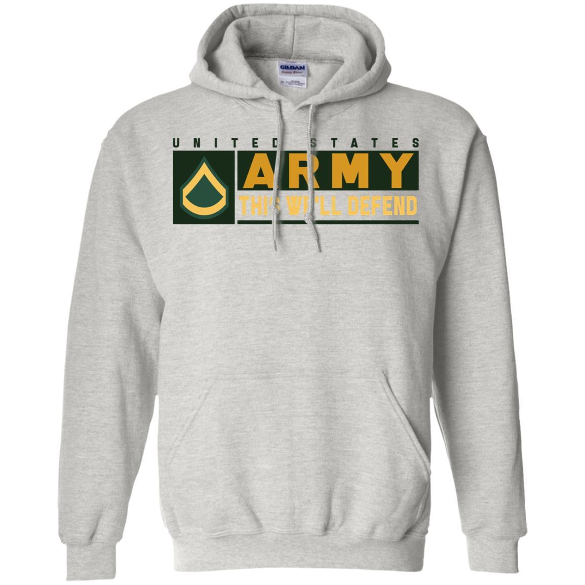US Army E-3 Private First Class This We Will Defend T-Shirt On Front For Men-TShirt-Army-Veterans Nation