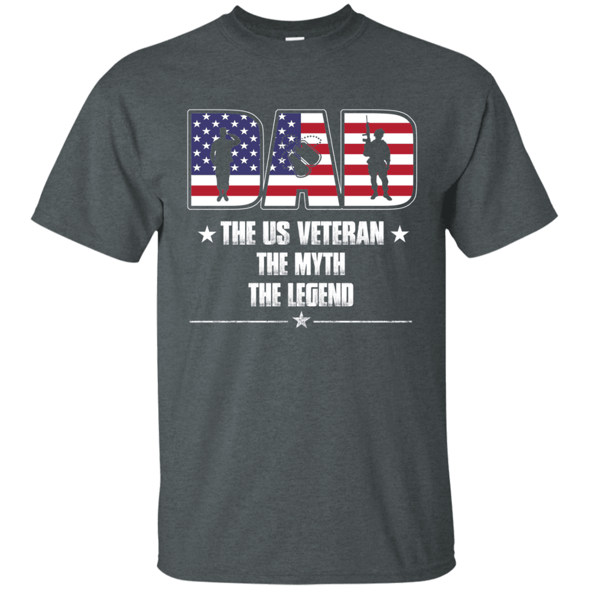Military T-Shirt "The US Veteran Legend Dad" Front-TShirt-General-Veterans Nation