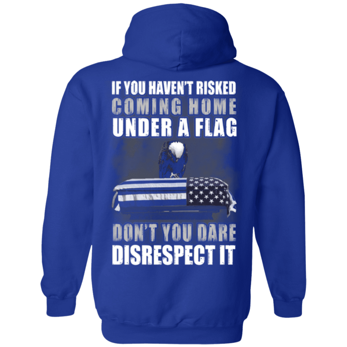 Military T-Shirt "Veteran - Under A Flag Disrespect It" - Men Back-TShirt-General-Veterans Nation