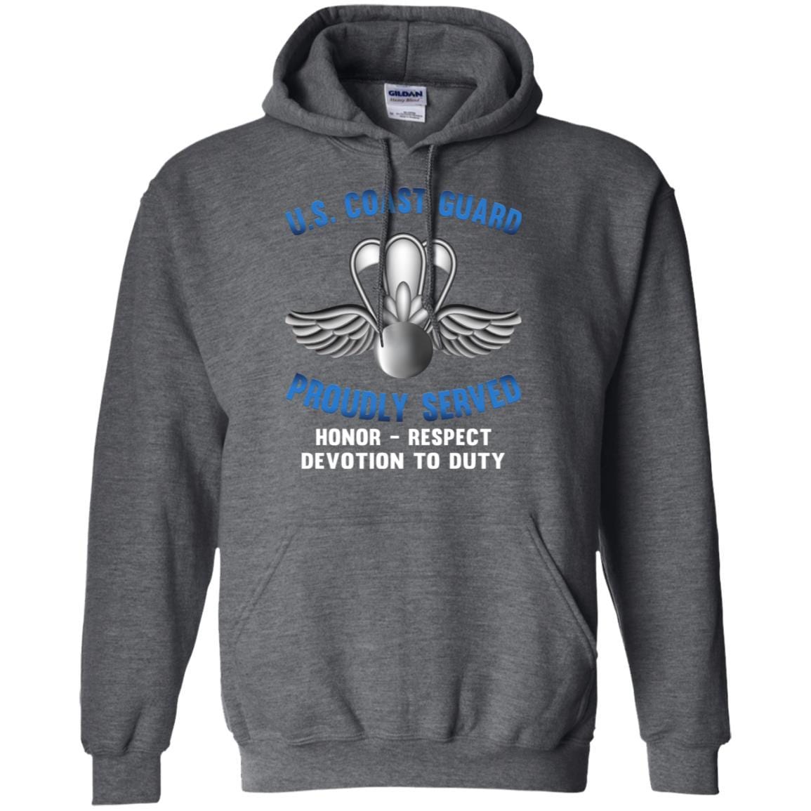 US Coast Guard Aviation Survival Technician AST Proudly Served T-Shirt For Men On Front-TShirt-USCG-Veterans Nation