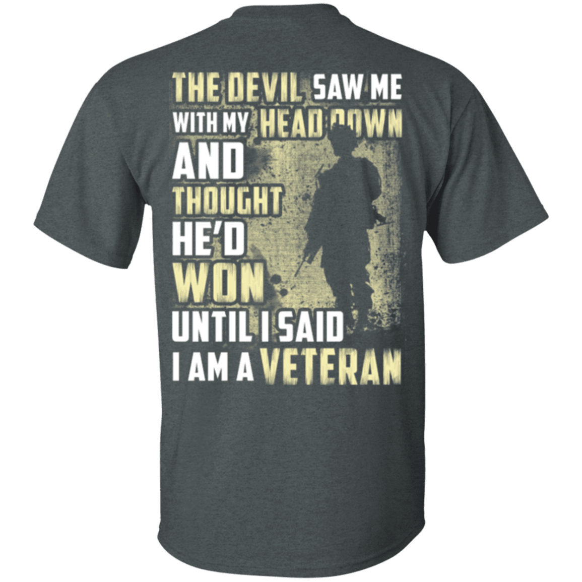 Military T-Shirt "I Am A Veteran" - Men Back-TShirt-General-Veterans Nation
