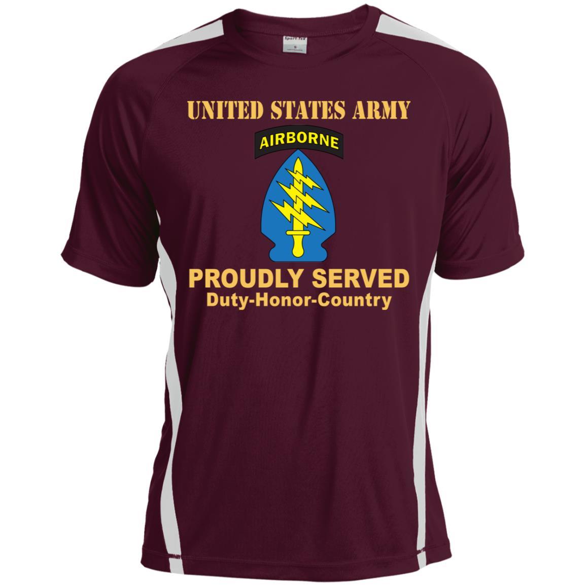US ARMY SPECIAL FORCES GROUP CSIB- Proudly Served T-Shirt On Front For Men-TShirt-Army-Veterans Nation