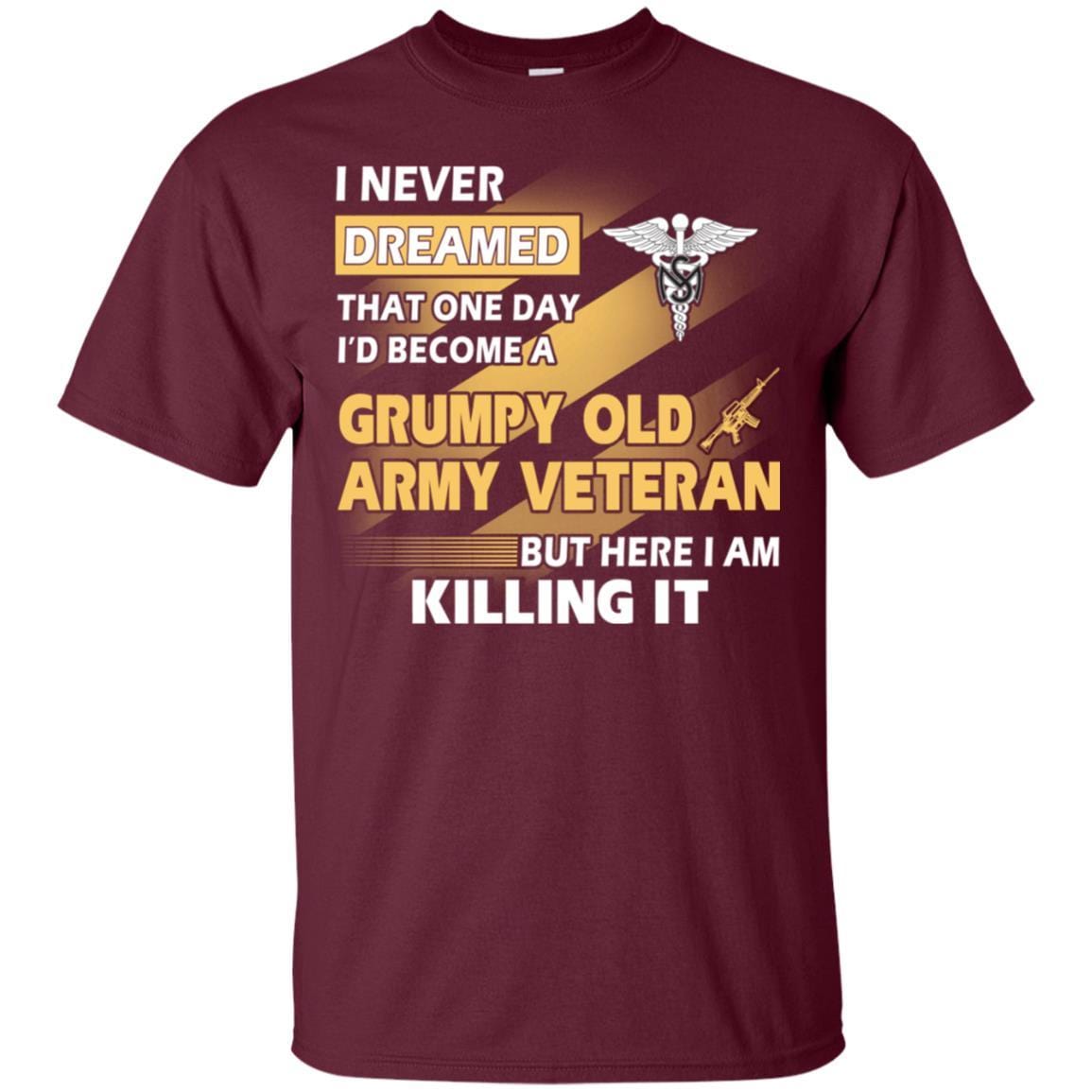 US Army T-Shirt "Medical Service Corps Grumpy Old Veteran" On Front-TShirt-Army-Veterans Nation