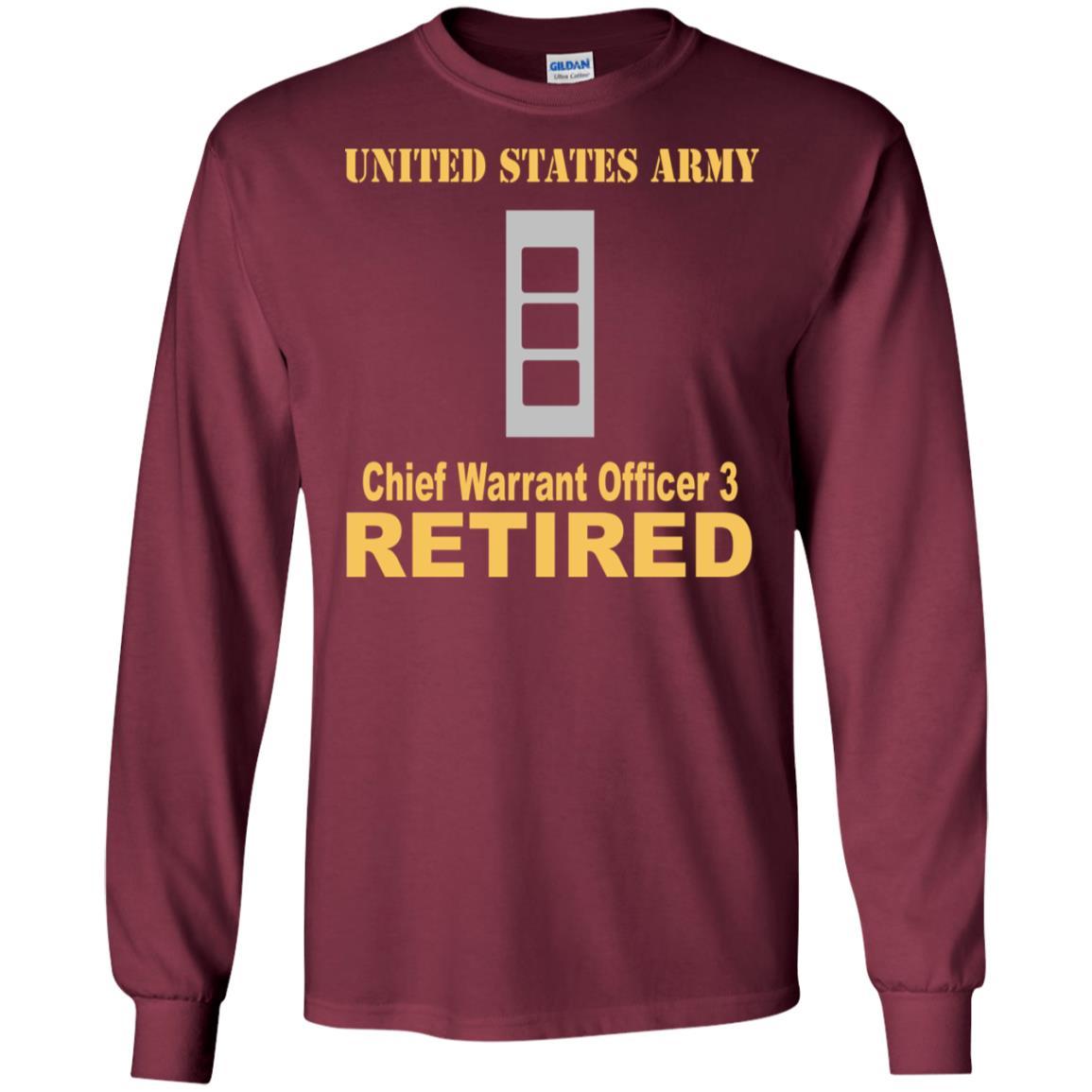 US Army W-3 Chief Warrant Officer 3 W3 CW3 Warrant Officer Retired Men T Shirt On Front-TShirt-Army-Veterans Nation