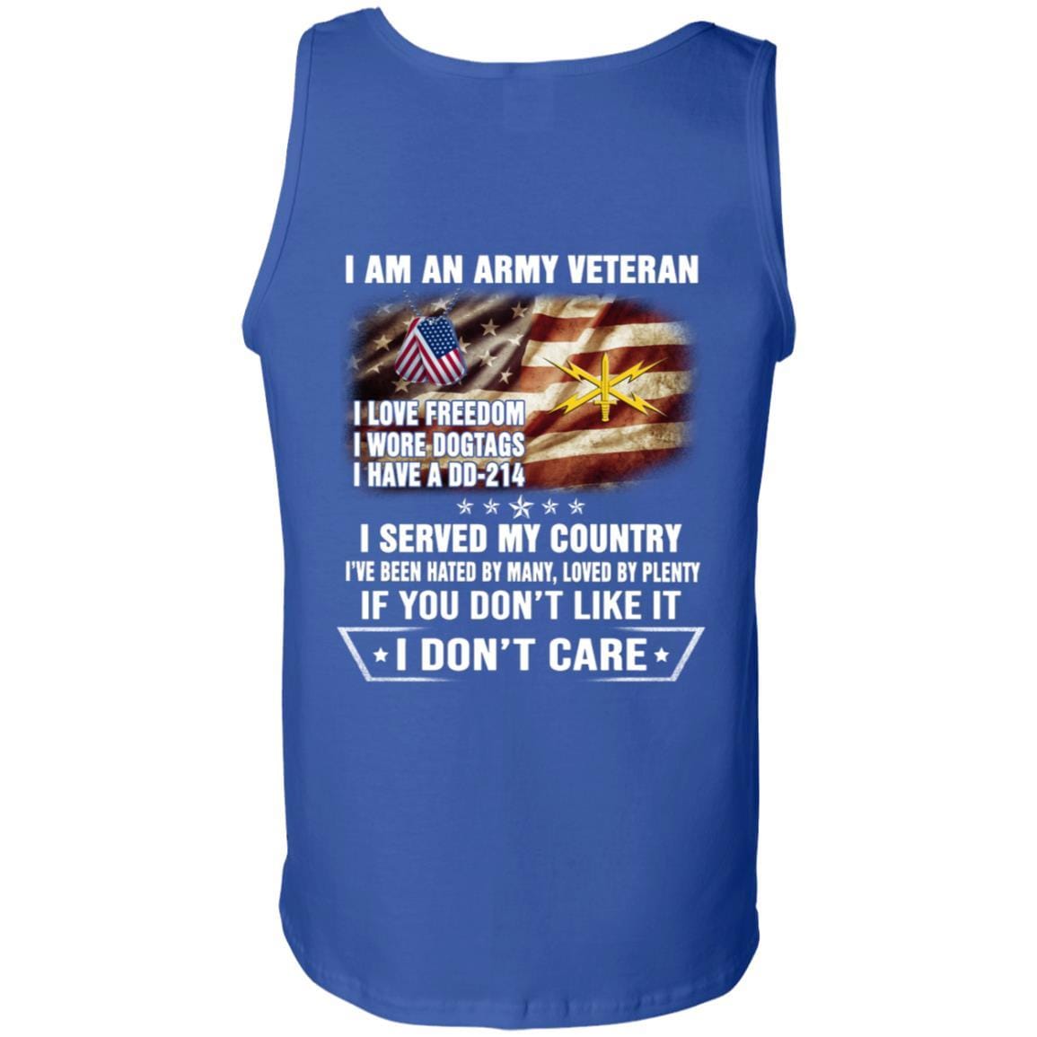T-Shirt "I Am An Army Cyber Corps Veteran" On Back-TShirt-Army-Veterans Nation
