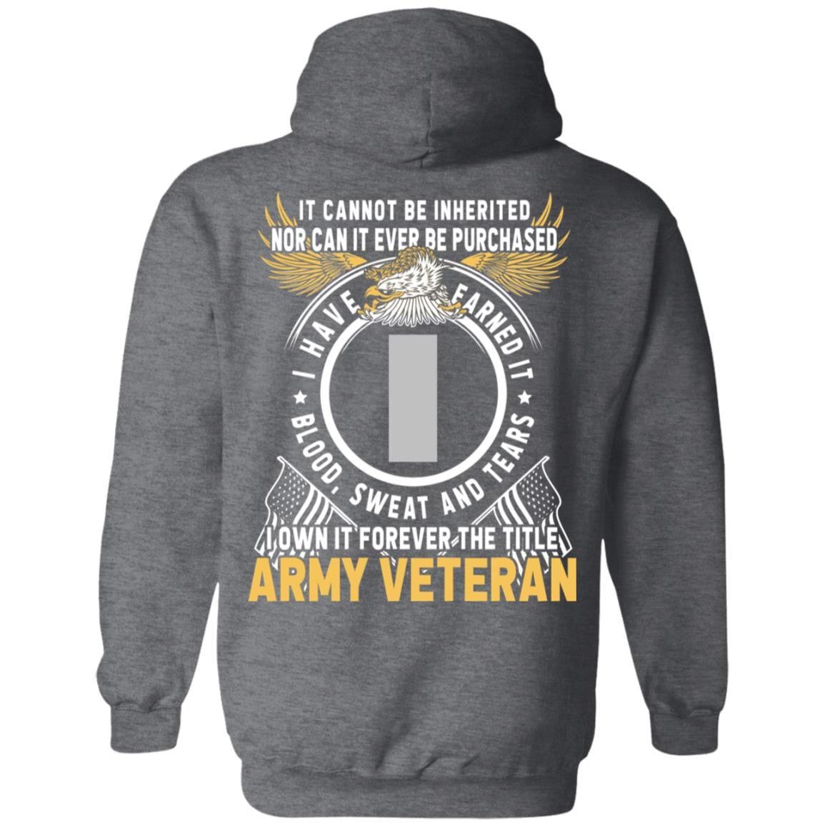 US Army O-2 First Lieutenant O2 1LT Commissioned Officer Ranks T-Shirt For Men On Back-TShirt-Army-Veterans Nation
