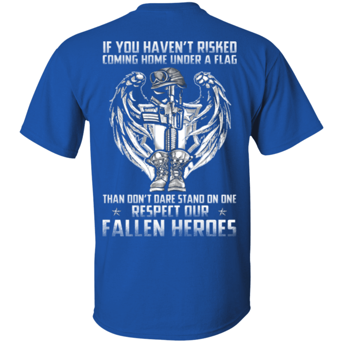 Military T-Shirt "Veteran - Under A Flag Respect Our Fallen Heroes"-TShirt-General-Veterans Nation
