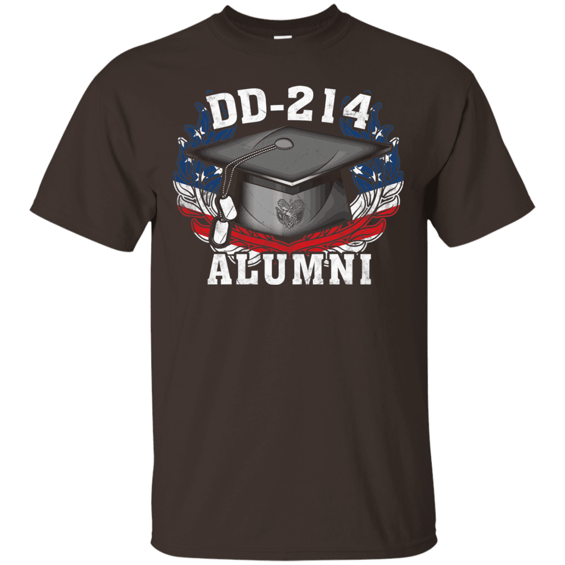 Military T-Shirt "DD 214 Alumni Veteran" Front-TShirt-General-Veterans Nation