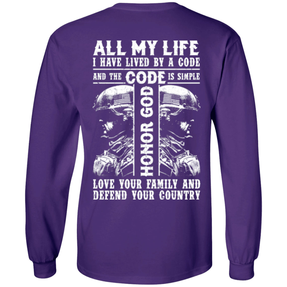 Military T-Shirt "Honor God Love Family And Defend Your Country Veteran"-TShirt-General-Veterans Nation