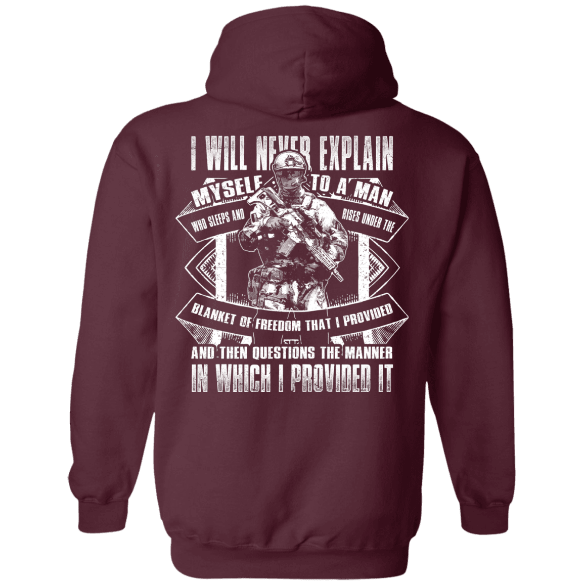 Military T-Shirt "I will never explain myself to a man" Men Back-TShirt-General-Veterans Nation