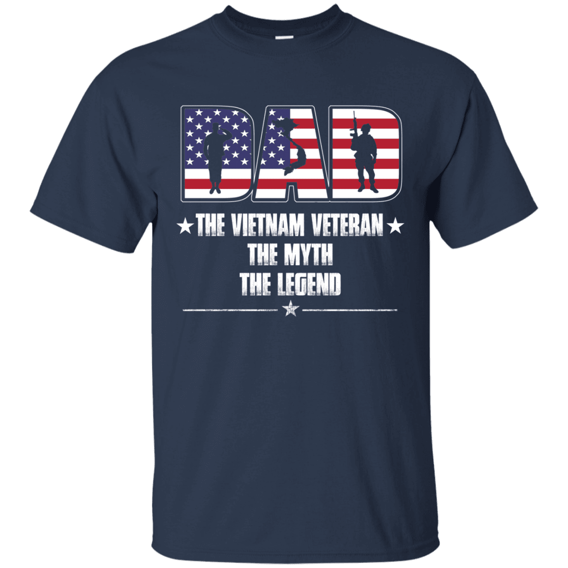 Military T-Shirt "Vietnam Veteran Legend Dad" Front-TShirt-General-Veterans Nation