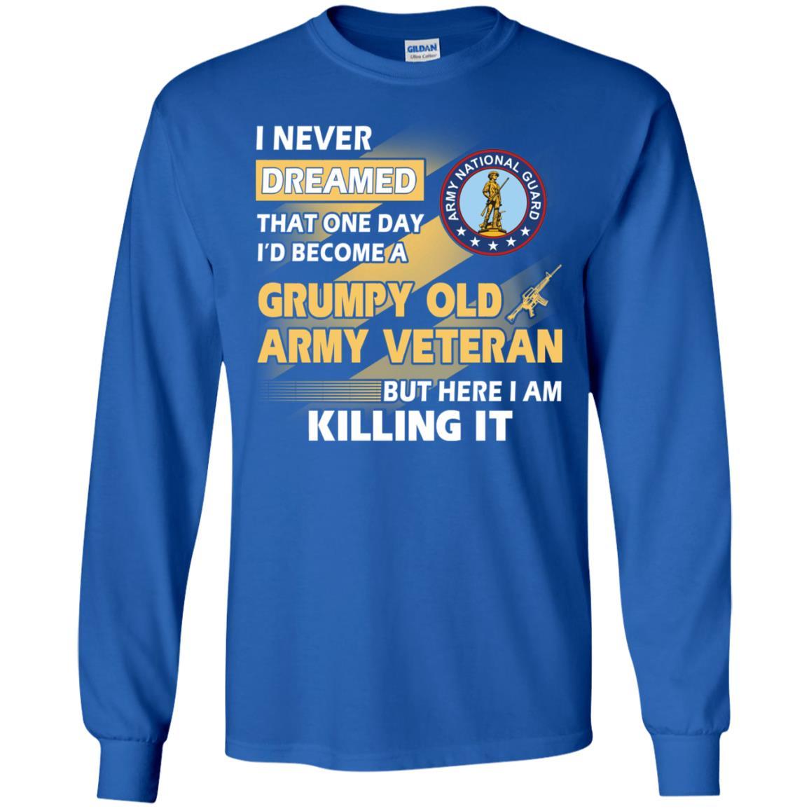US Army T-Shirt "National Guard Grumpy Old Veteran" On Front-TShirt-Army-Veterans Nation