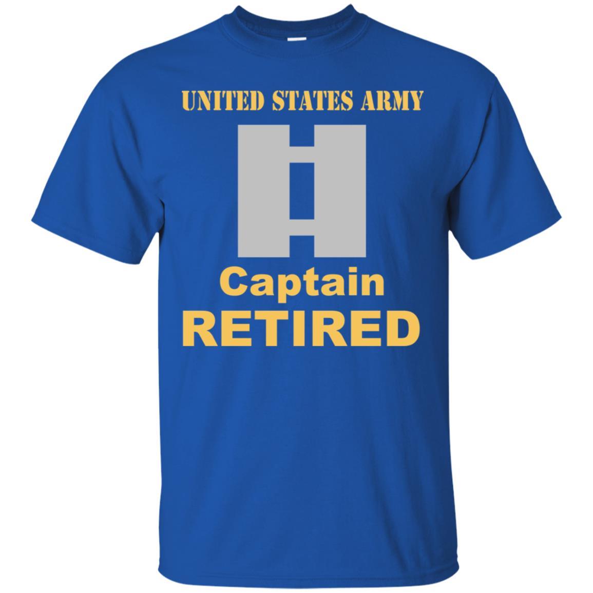 US Army O-3 Captain O3 CPT Commissioned Officer Retired Men T Shirt On Front-TShirt-Army-Veterans Nation