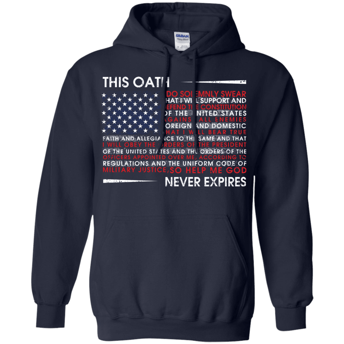 Military T-Shirt "This Oath Never Expires Men" Front-TShirt-General-Veterans Nation