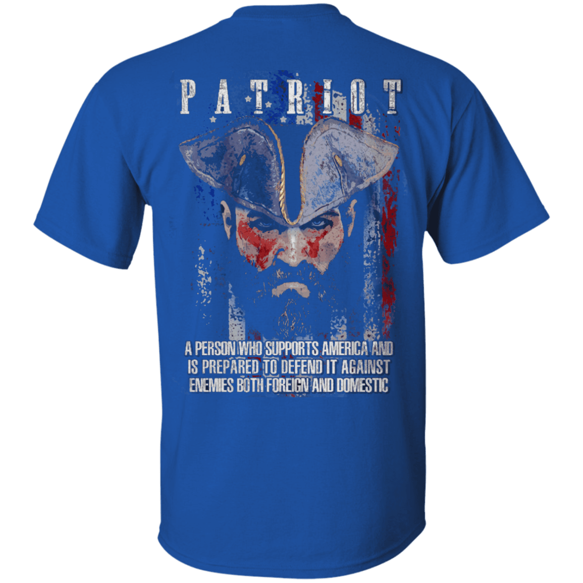 Military T-Shirt "Independent Day - Patriot Supports America" - Men Back-TShirt-General-Veterans Nation