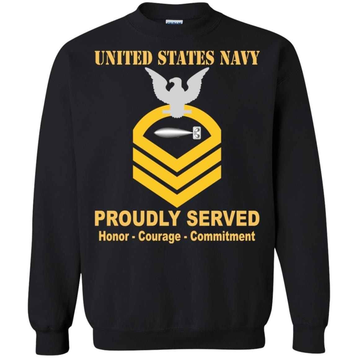 U.S Navy Torpedoman's mate Navy TM E-7 Rating Badges Proudly Served T-Shirt For Men On Front-TShirt-Navy-Veterans Nation