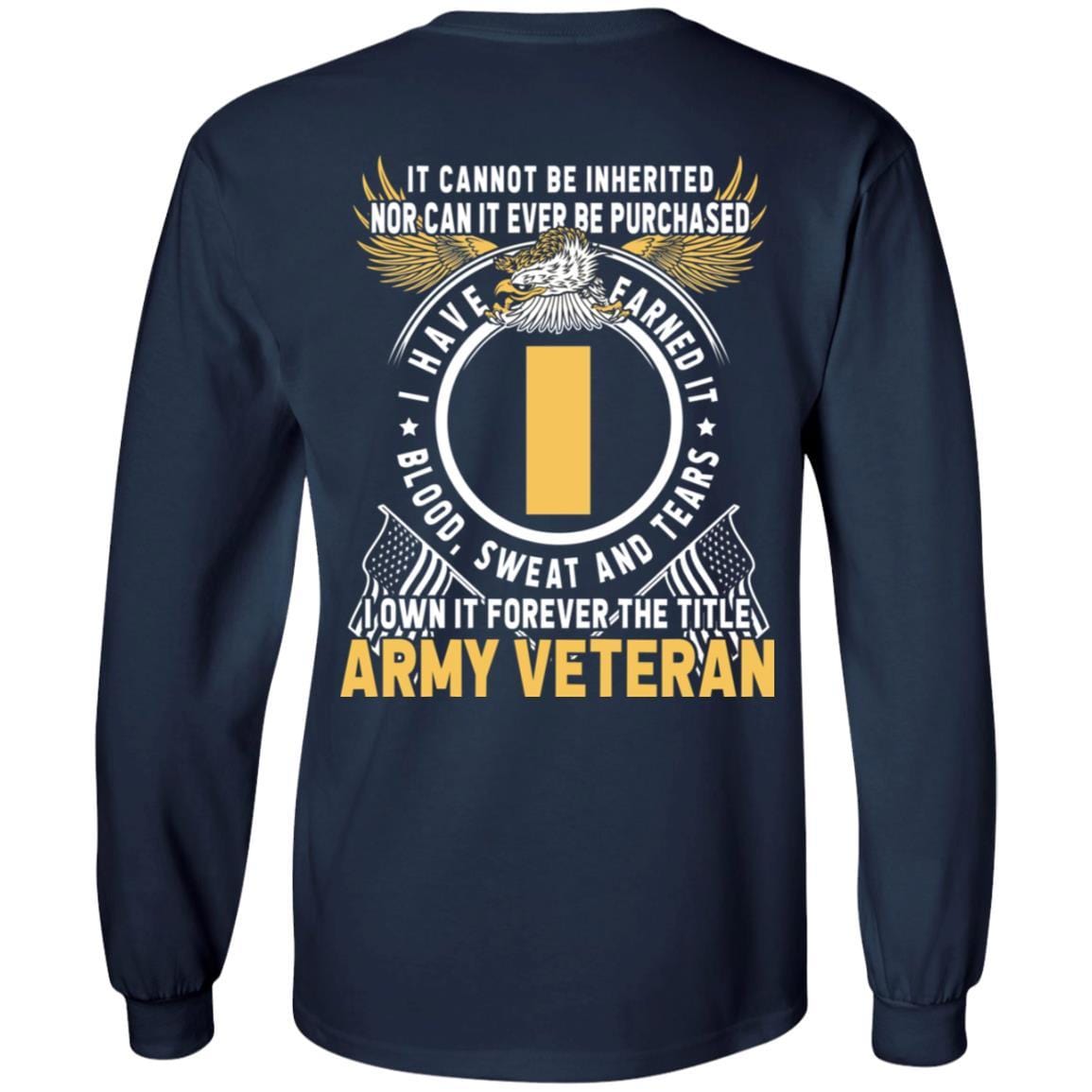 US Army O-1 Second Lieutenant O1 2LT Commissioned Officer Ranks T-Shirt For Men On Back-TShirt-Army-Veterans Nation