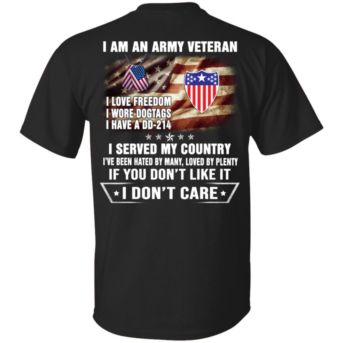 T-Shirt "I Am An Army Adjutant General Veteran" On Back-TShirt-Army-Veterans Nation