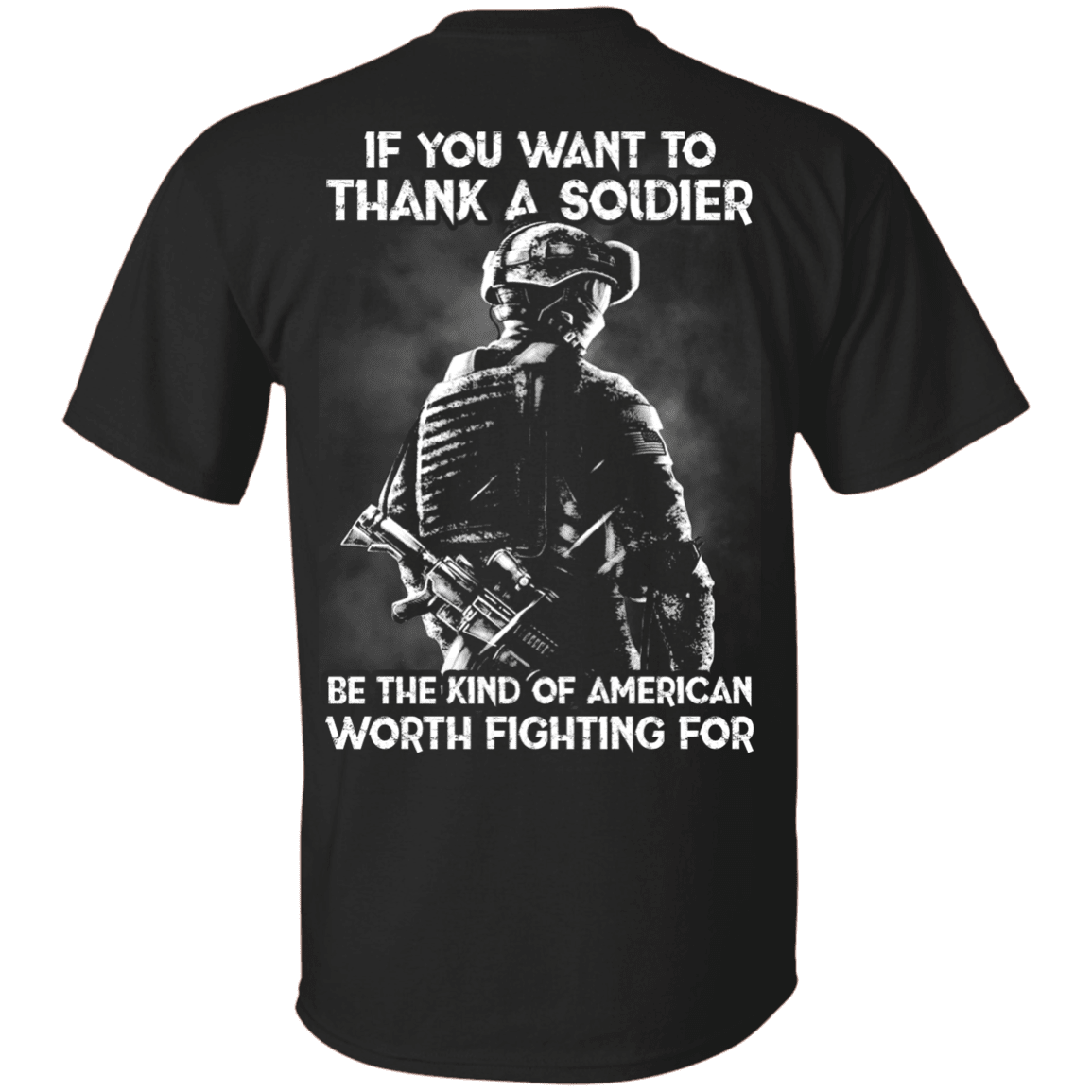 Military T-Shirt "If You Want To Thank A Soldier" - Men Back-TShirt-General-Veterans Nation