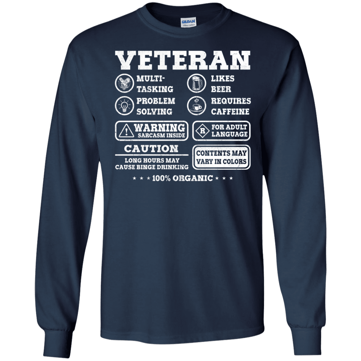 Military T-Shirt "Veteran Multitasking Sarcasm Men" Front-TShirt-General-Veterans Nation