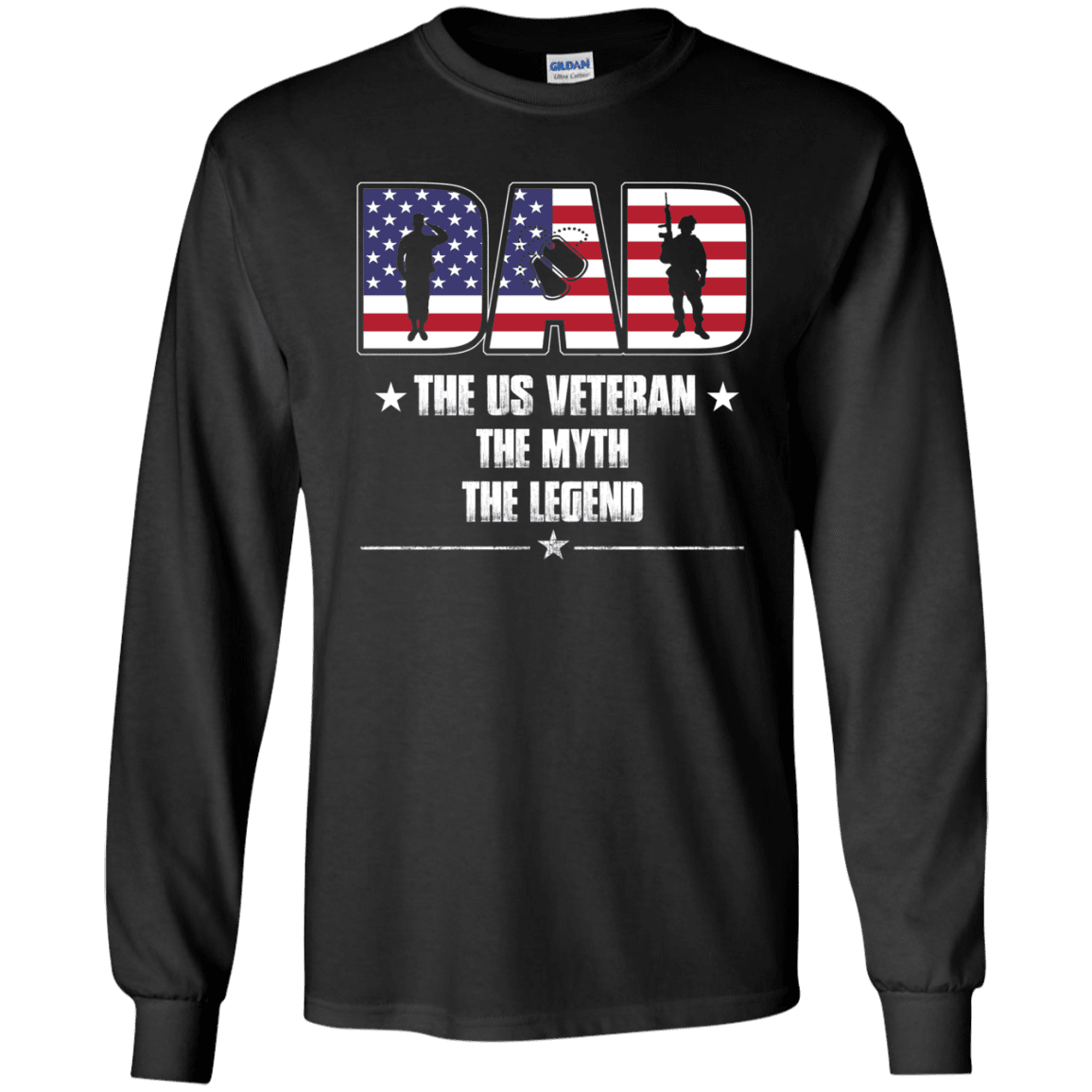 Military T-Shirt "The US Veteran Legend Dad" Front-TShirt-General-Veterans Nation