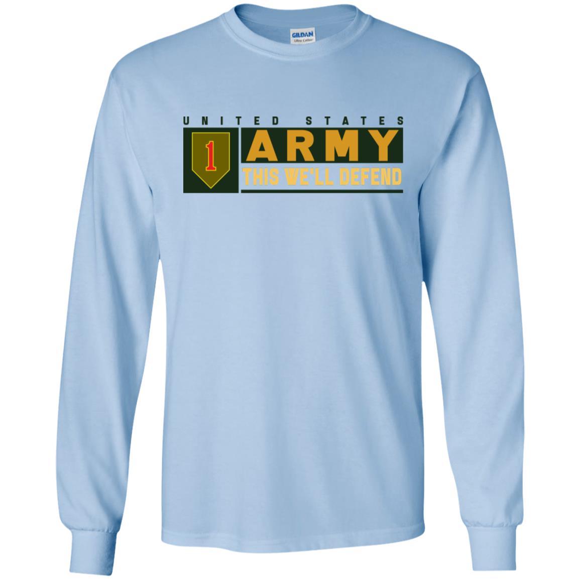 US Army 1st Infantry Division- This We'll Defend T-Shirt On Front For Men-TShirt-Army-Veterans Nation