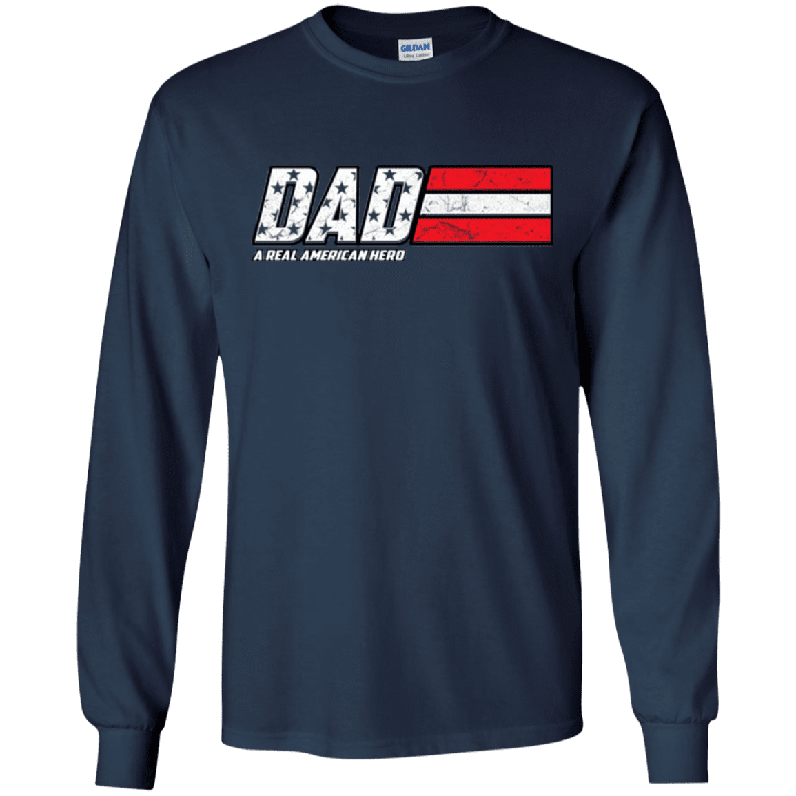 Military T-Shirt "Dad - A Real American Hero - Men" Front-TShirt-General-Veterans Nation