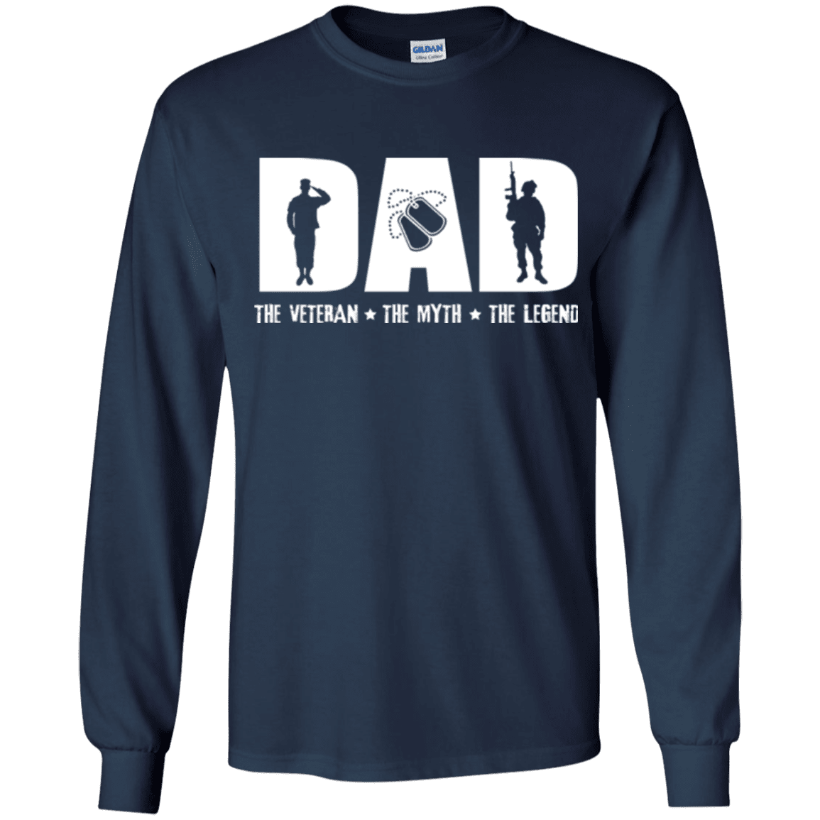 Military T-Shirt "Dad The Veteran - The Myth - The Legend - Women" Front-TShirt-General-Veterans Nation