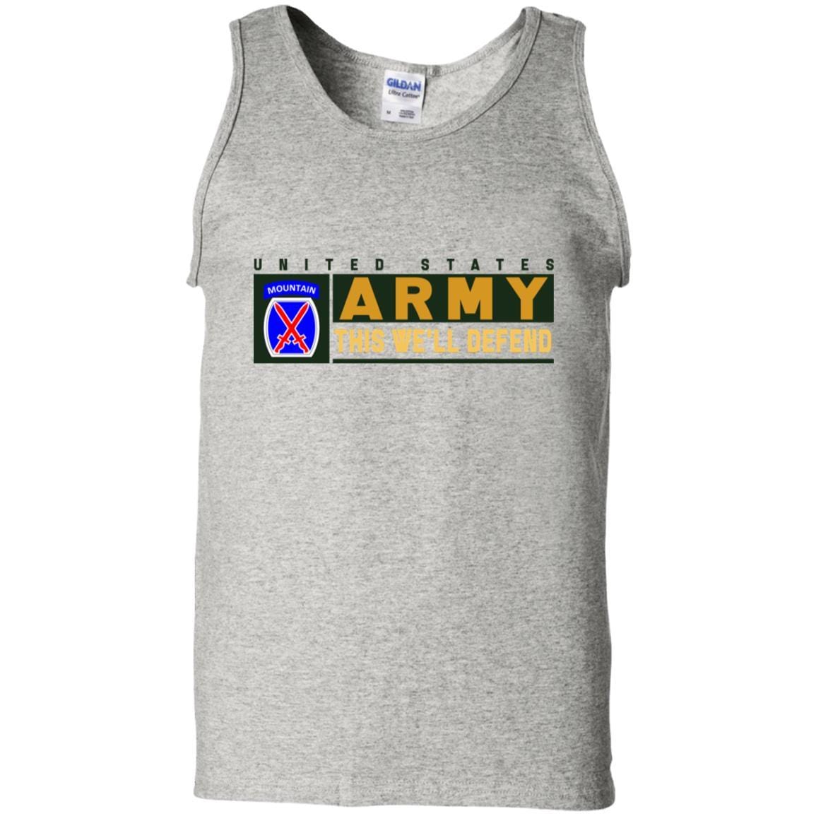 US Army 10th Mountain Infantry Division- This We'll Defend T-Shirt On Front For Men-TShirt-Army-Veterans Nation