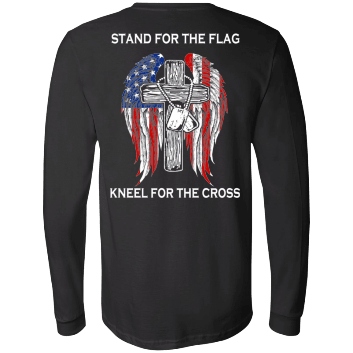 Military T-Shirt "Veteran - Stand For The Flag Kneel For The Cross"-TShirt-General-Veterans Nation