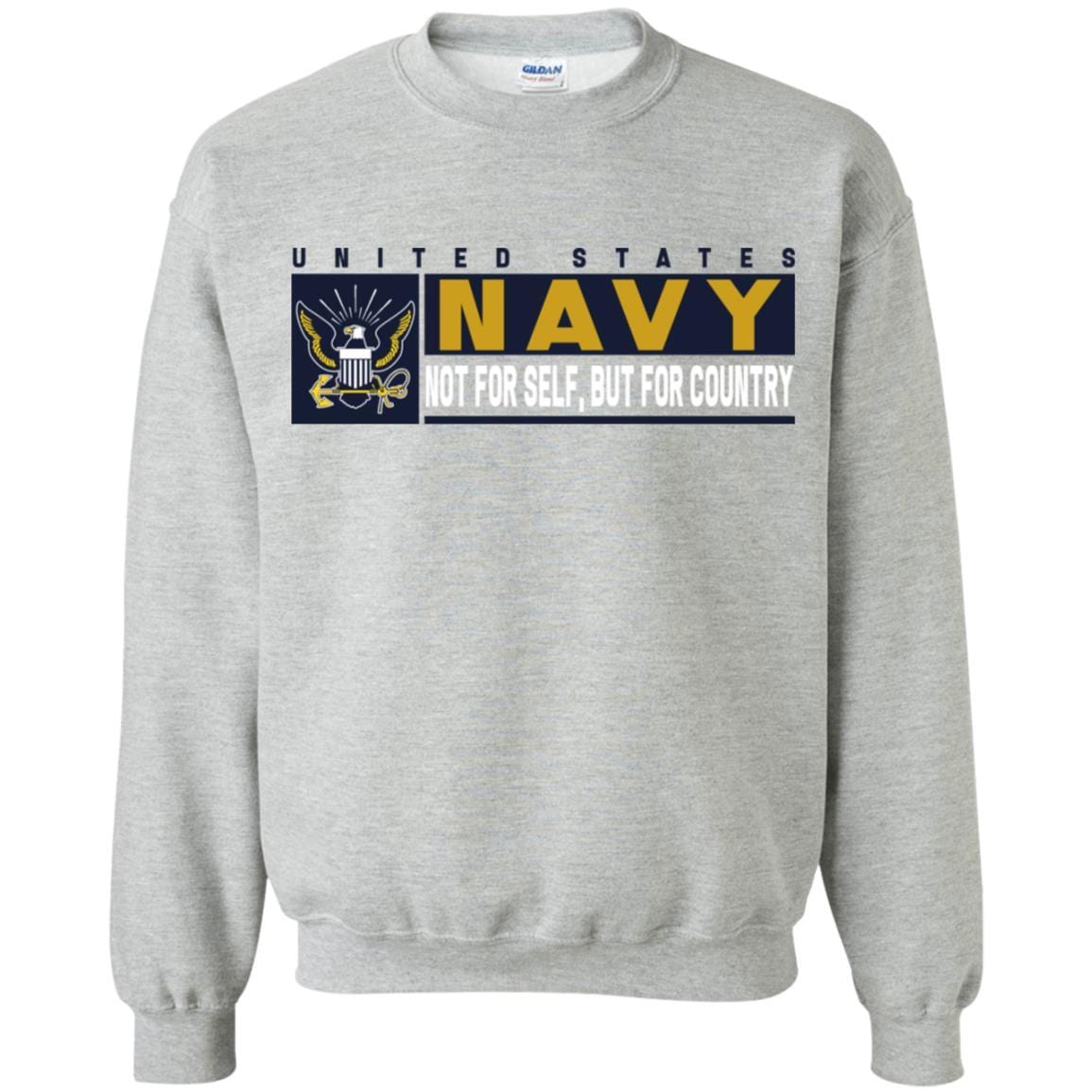 US Navy Not For Self, But For Country Long Sleeve - Pullover Hoodie-TShirt-Navy-Veterans Nation