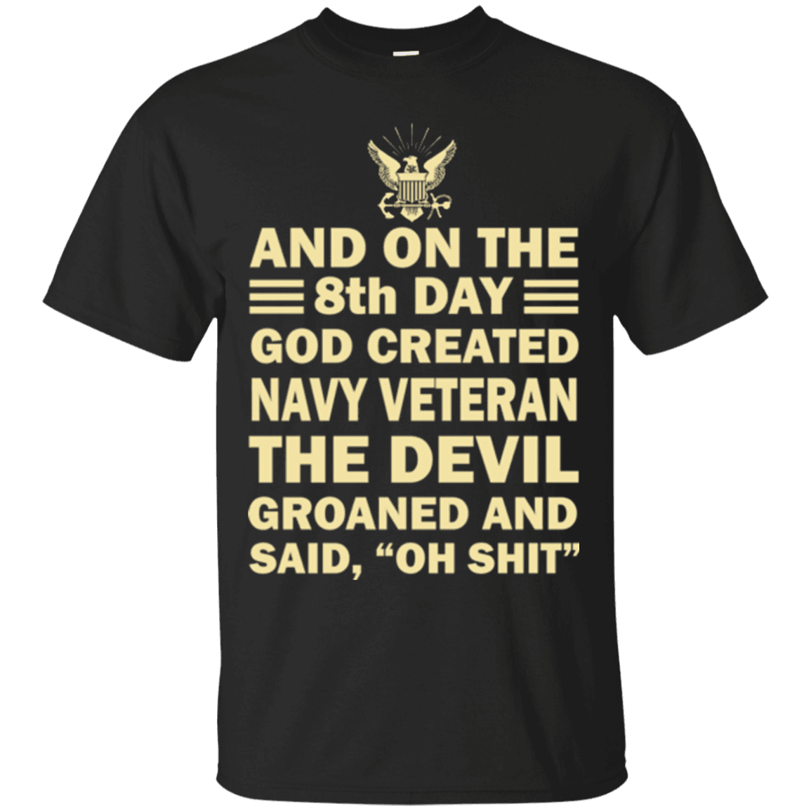 Military T-Shirt "God Created Navy Veteran"-TShirt-General-Veterans Nation