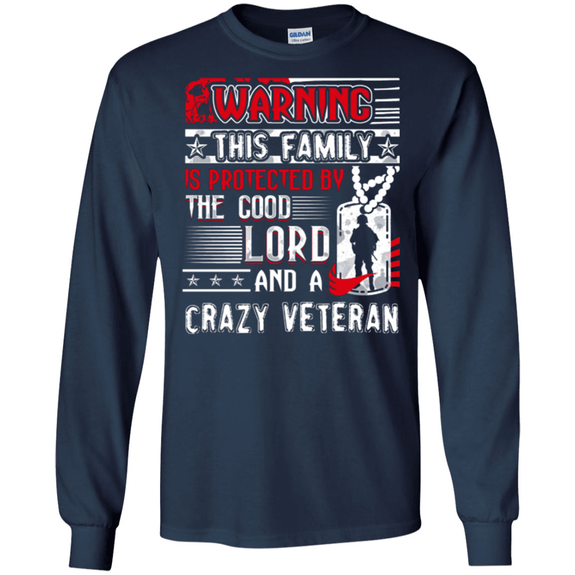 Military T-Shirt "The Good Lord And A Crazy Veteran"-TShirt-General-Veterans Nation