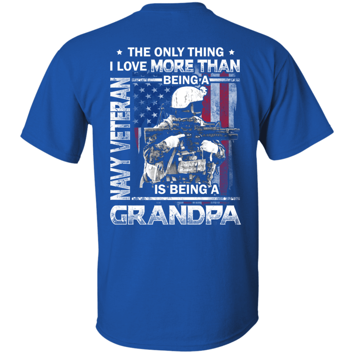 Navy Veteran I love Being A Grandpa Men Back T Shirts-TShirt-Navy-Veterans Nation
