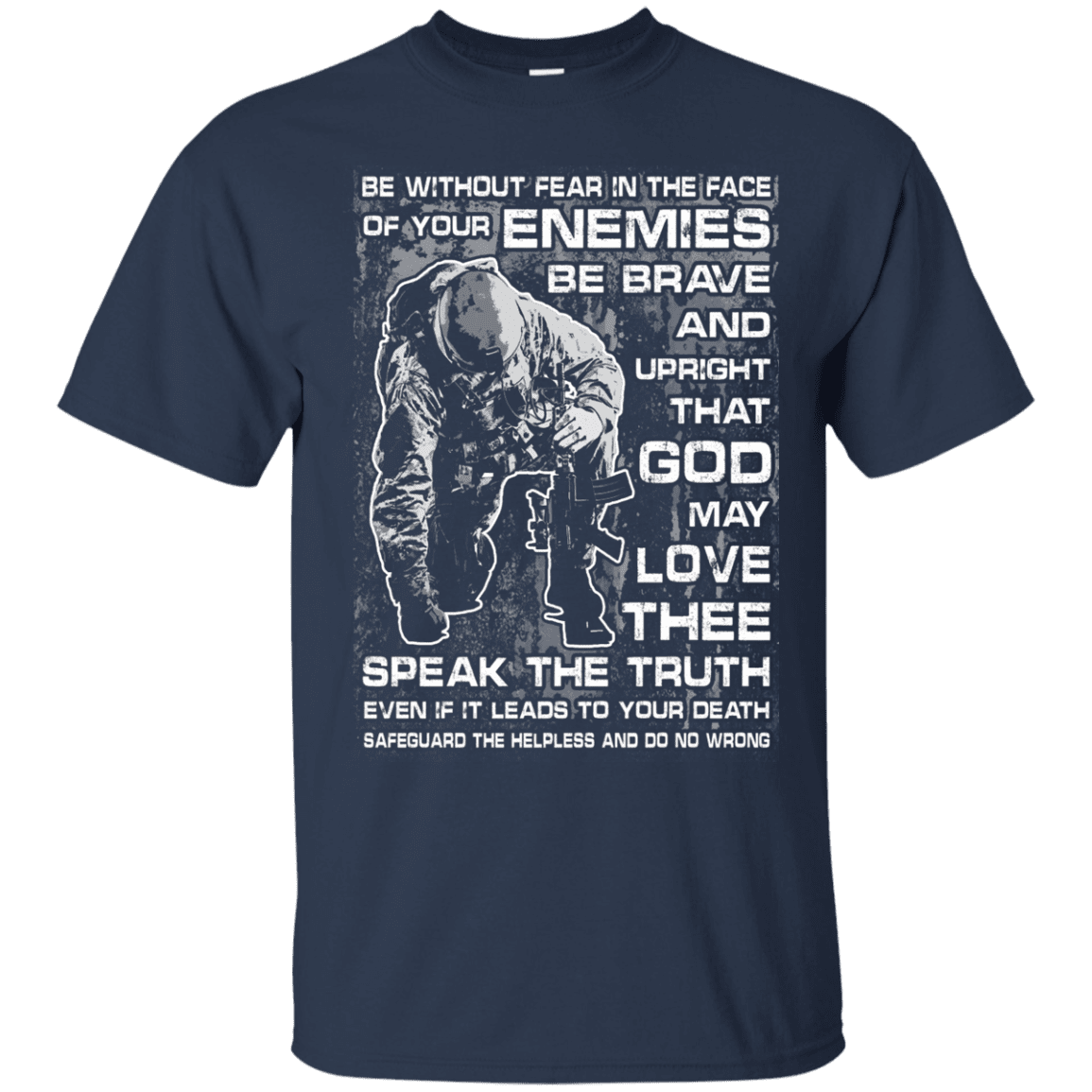Military T-Shirt "Be without Fear in The Face Men" Front-TShirt-General-Veterans Nation