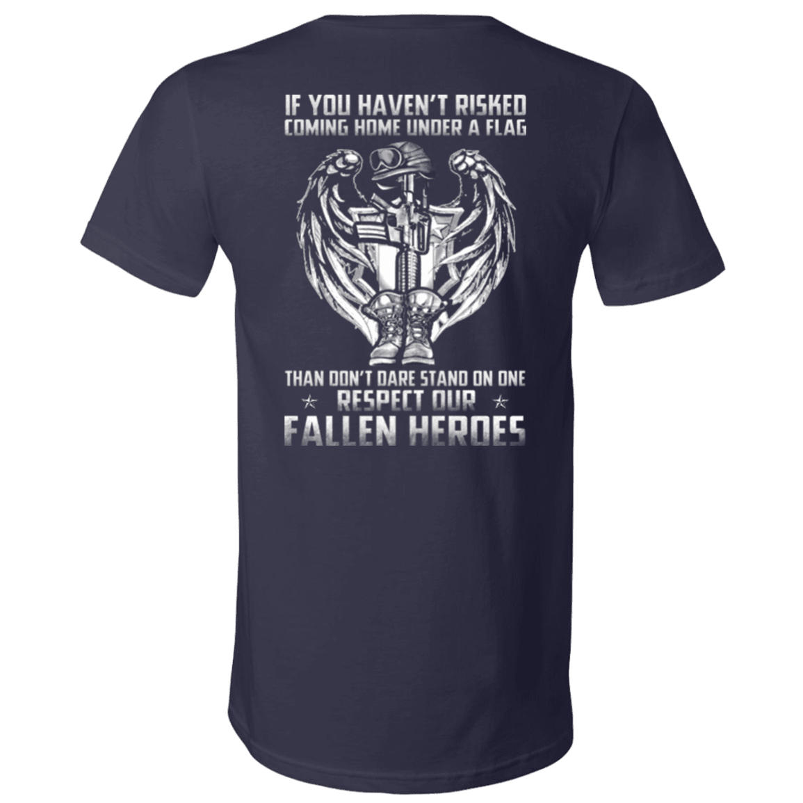Military T-Shirt "Veteran - Under A Flag Respect Our Fallen Heroes"-TShirt-General-Veterans Nation