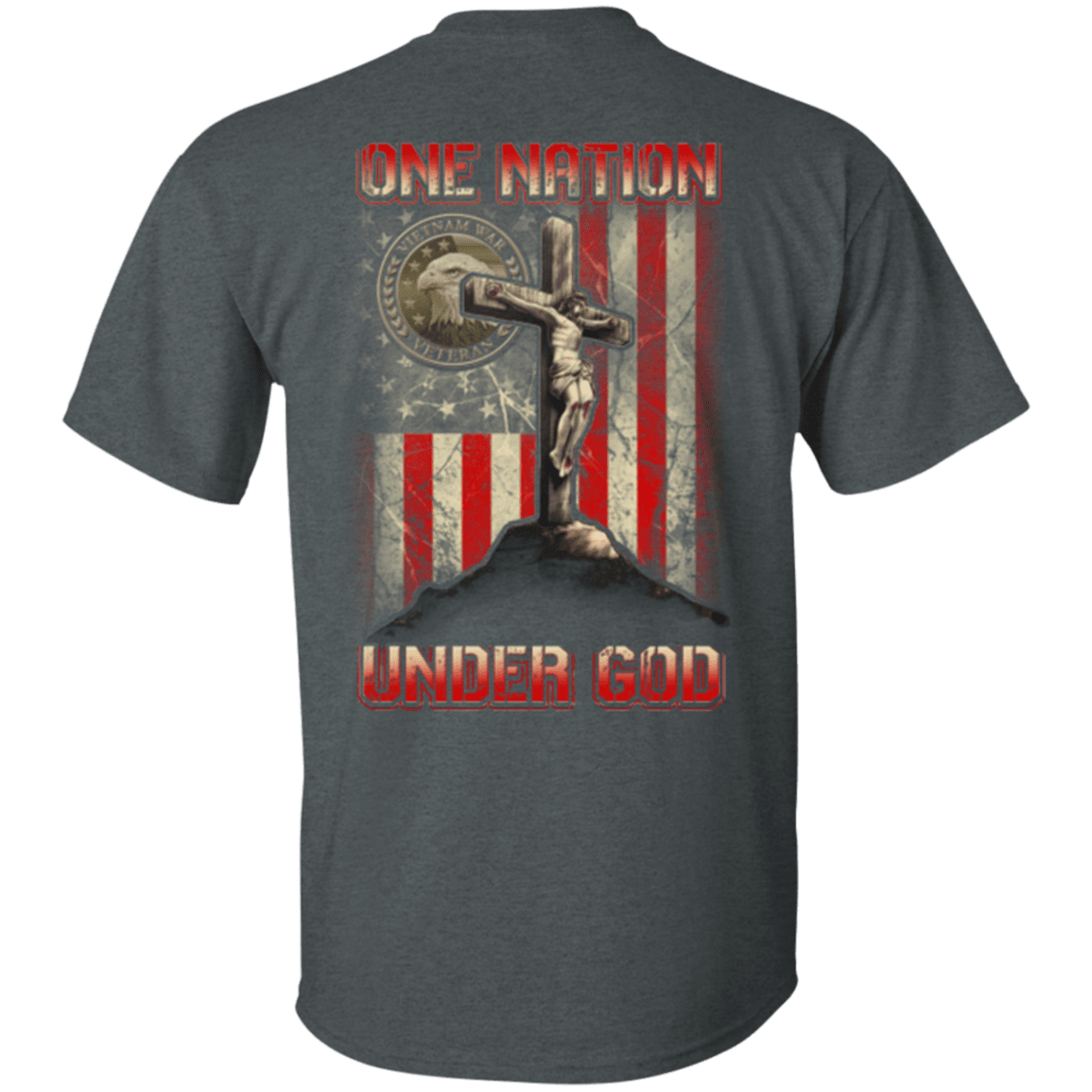 Military T-Shirt "One Nation Under God VietNam Veteran"-TShirt-General-Veterans Nation