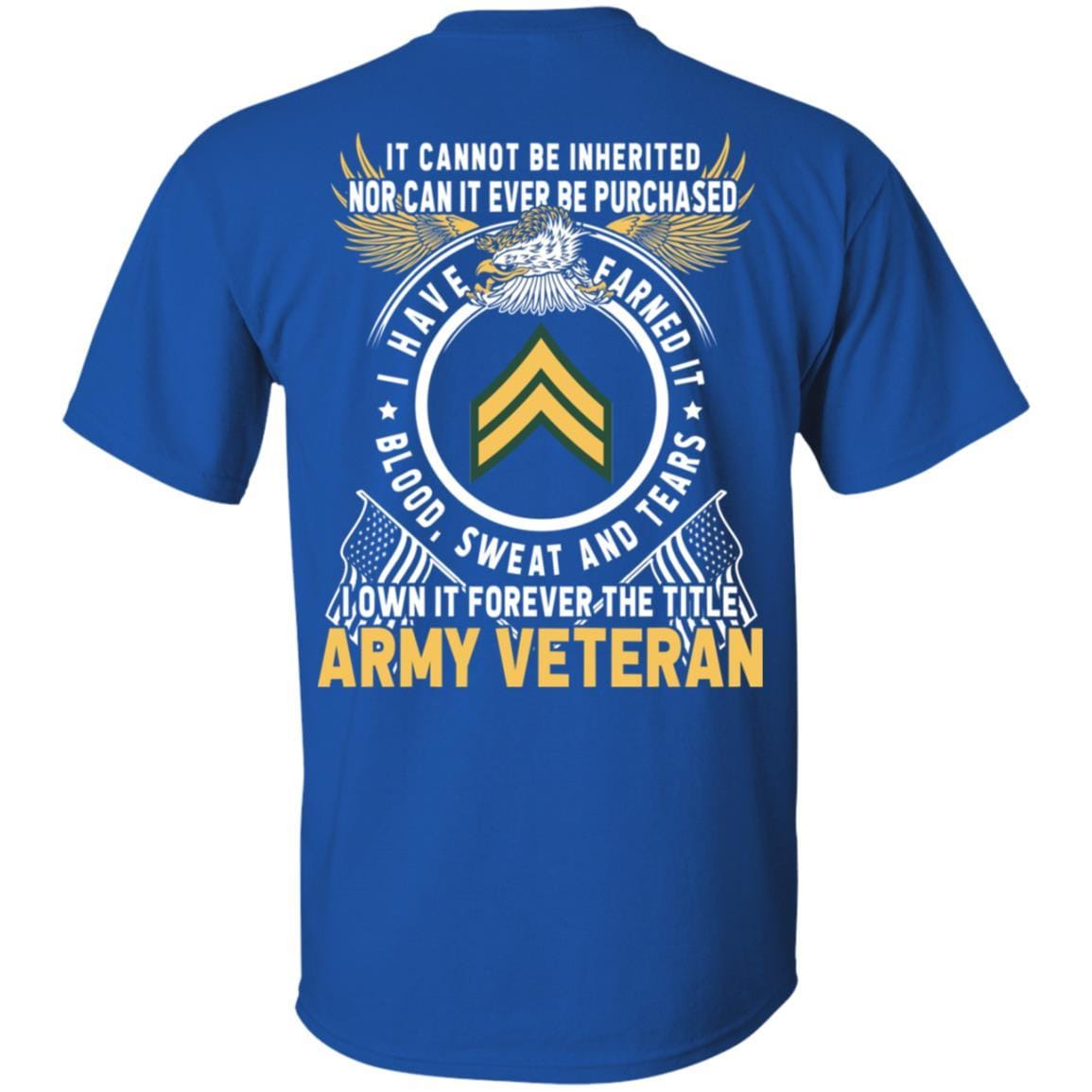 US Army E-4 Corporal E4 CPL Noncommissioned Officer Ranks T-Shirt For Men On Back-TShirt-Army-Veterans Nation