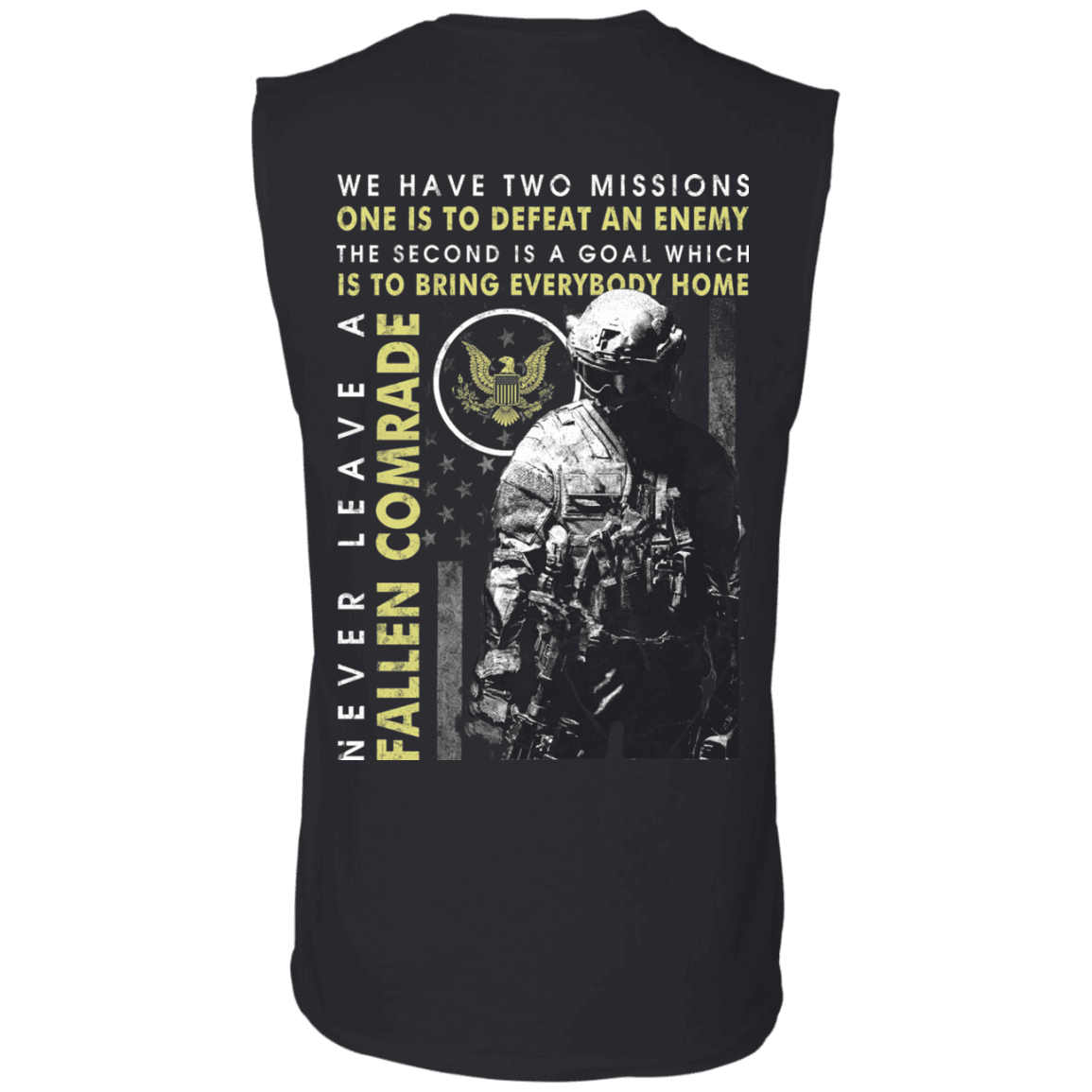 Never Leave A Fallen Comrade Army Men Back T Shirts-TShirt-Army-Veterans Nation