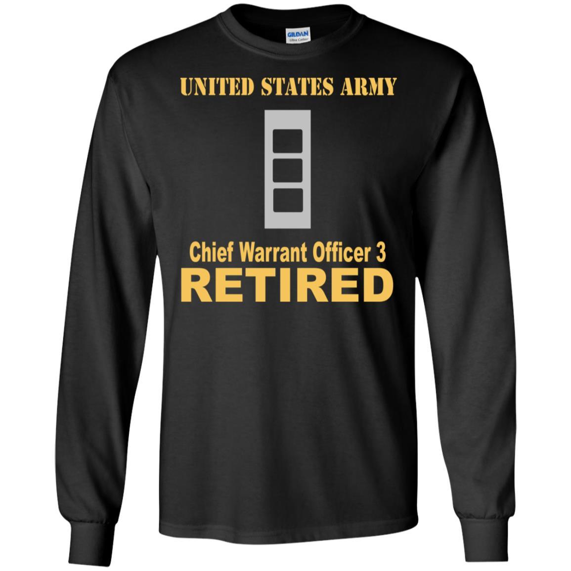 US Army W-3 Chief Warrant Officer 3 W3 CW3 Warrant Officer Retired Men T Shirt On Front-TShirt-Army-Veterans Nation