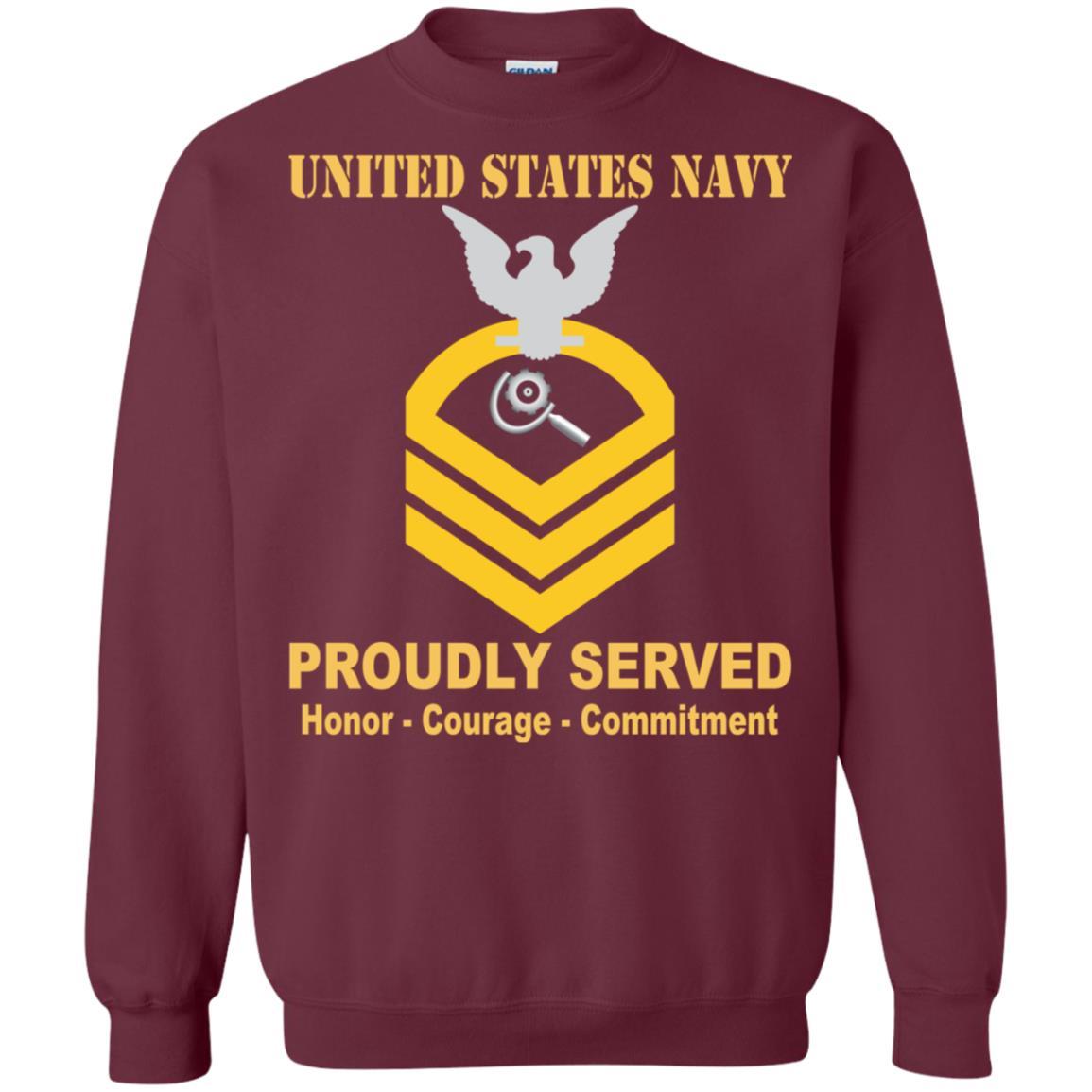 U.S Navy Machinery repairman Navy MR E-7 Rating Badges Proudly Served T-Shirt For Men On Front-TShirt-Navy-Veterans Nation