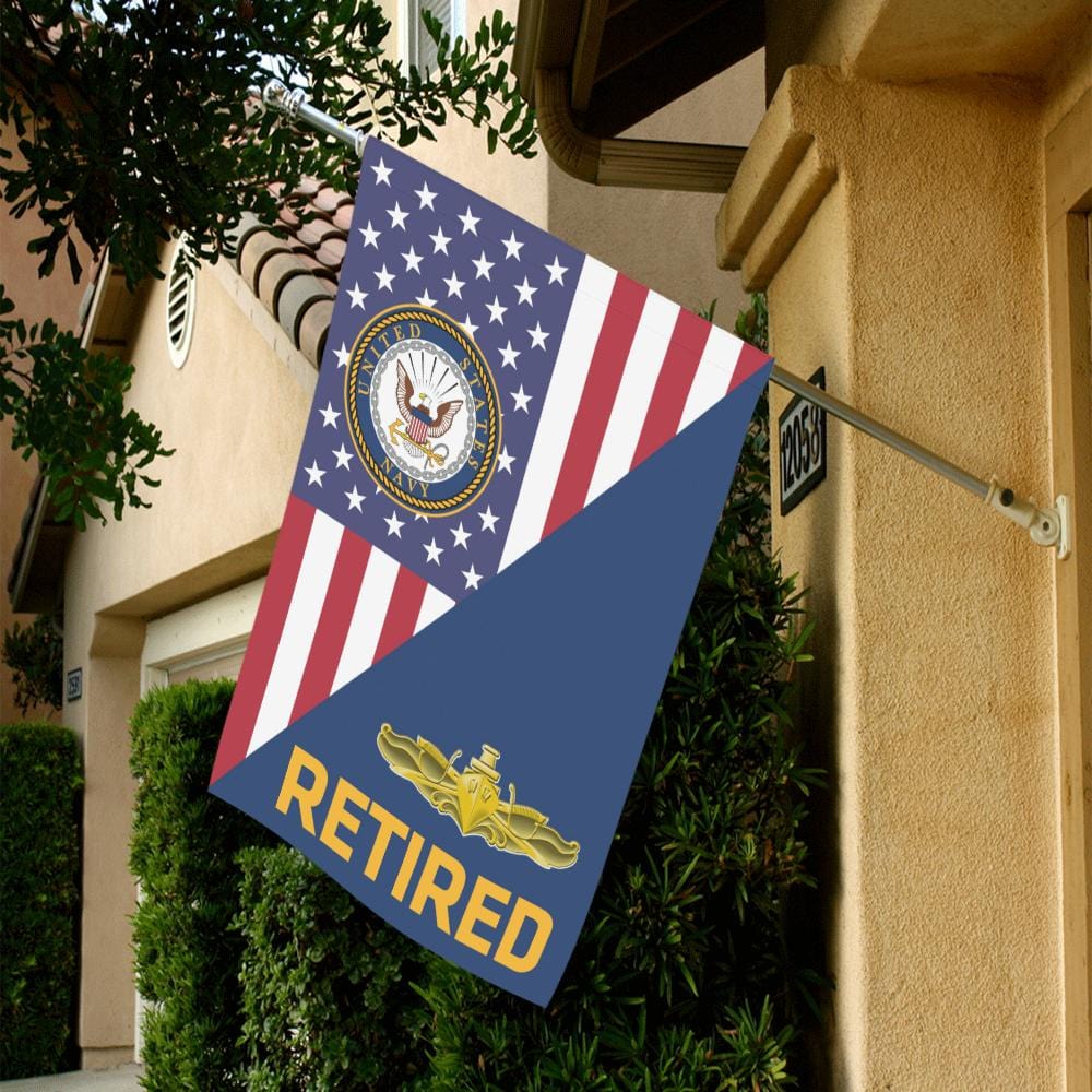 US Navy Surface Warfare Officer Retired House Flag 28 inches x 40 inches Twin-Side Printing-HouseFlag-Navy-Badge-Veterans Nation